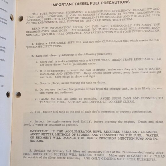 Vintage Massey Ferguson MF 175 Tractor Operators Manual Original 1974 MF175 Book - Picture 13 of 14